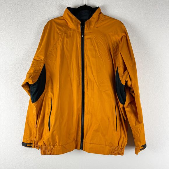 FootJoy Dryjoy Tour Golf Windbreaker Jacket Mens Large Yellow Full Zip - Picture 1 of 15